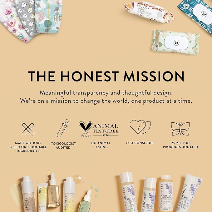 The Honest Company 2-in-1 Cleansing Shampoo and Body Wash for Sensitive Skin, Gentle Tear-Free, Hypoallergenic with Naturally Derived Ingredients, Fragrance-Free, 18 fl oz