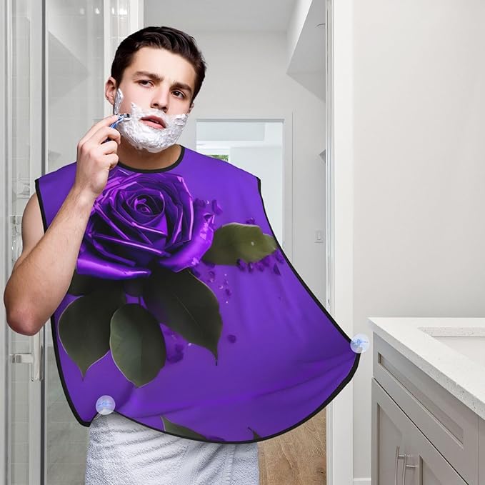 Rabbit Background Print Beard Bib Shaving Apron, Beard Hair Trimming Cape Gift For Dad