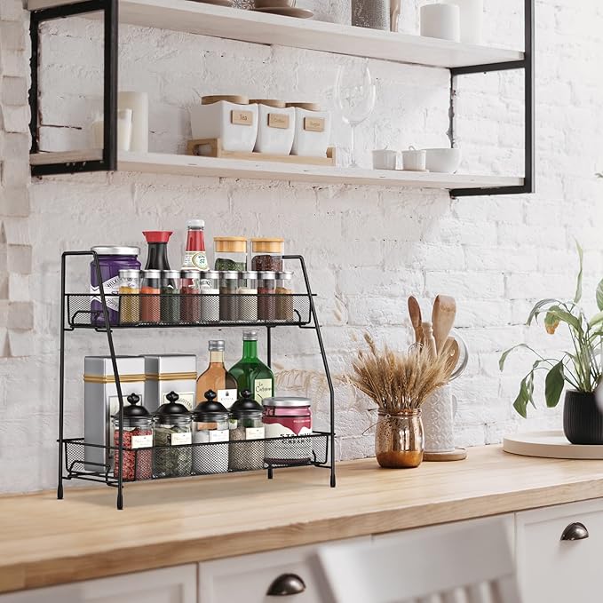 Spice Rack Organizer for Cabinet, Bathroom Organizer Countertop, Bathroom Counter Organizer, Kitchen Countertop Organizer, Bathroom Vanity Organizer