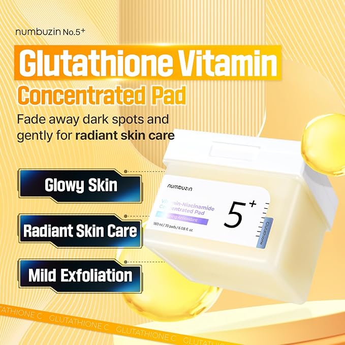 numbuzin No.5 Toner Pads Refill Set | Vitamin-Niacinamide Concentrated Pad | Double-Sided | Glutathione, Niacinamide, PHA & LHA | Exfoliation, Hyperpigmentation Care (140 Pads)