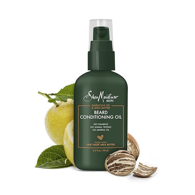 SheaMoisture Beard Conditioning Oil for a Full Beard Maracuja Oil and Shea Butter to Moisturize and Soften 3.2 oz,(Pack of 2)