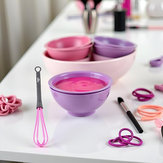 1Pc Rose Red Convenient Plastic Hair Dye Paste Stir Bar Salon Hairdressing Dye Handle Whisk Balloon Whip Mixer Hair Dyeing Stirrer Tool,Hair Color Mixing Bowls,Hair Coloring Products