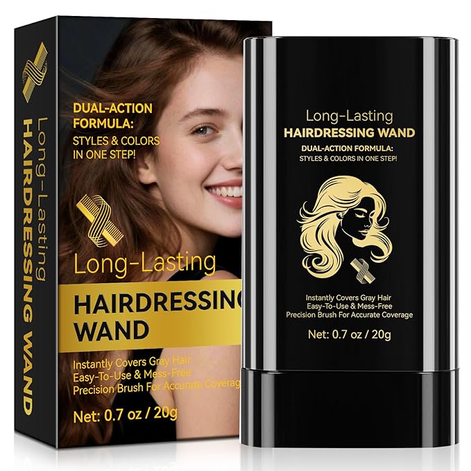 Safe and Convenient Comb Hair Dye | Portable Color Touch-Up Wand | Waterproof and Sweat-Proof | Instantly Covers Gray Roots | Precision Brush for Accurate Coverage | 20g (03# Light Brown)