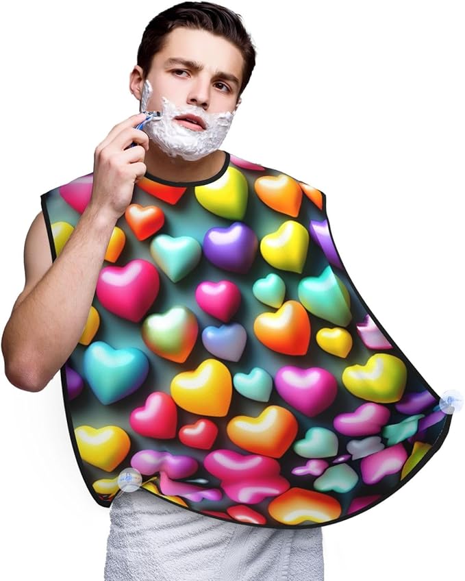 Pansy Perfection Print Beard Bib Shaving Apron, Beard Hair Trimming Cape Gift For Dad