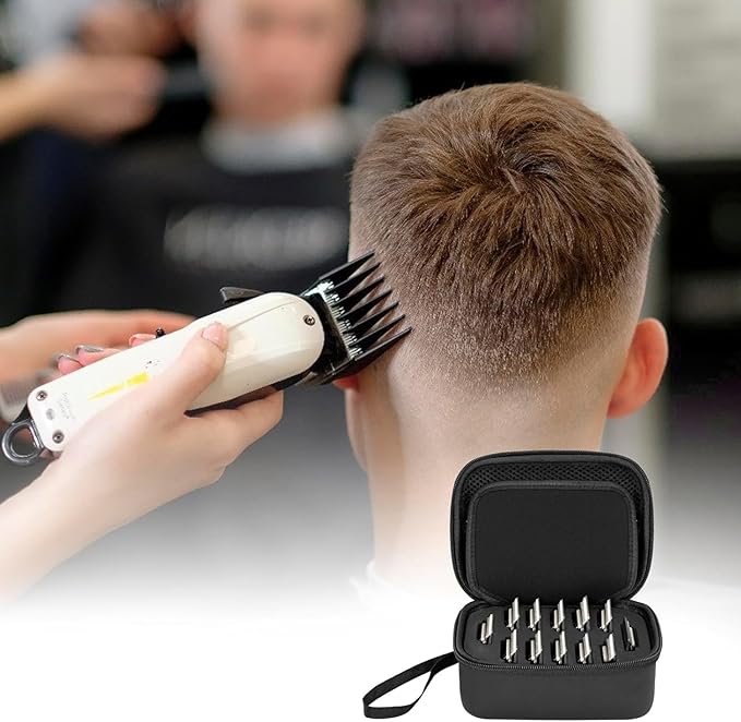 TORIBIO Hair Clipper Blade Storage Case for Barbers and Stylists, Holds 12 Metal Guards for Andis, Oster, Wahl, Babyliss Detachable Clippers