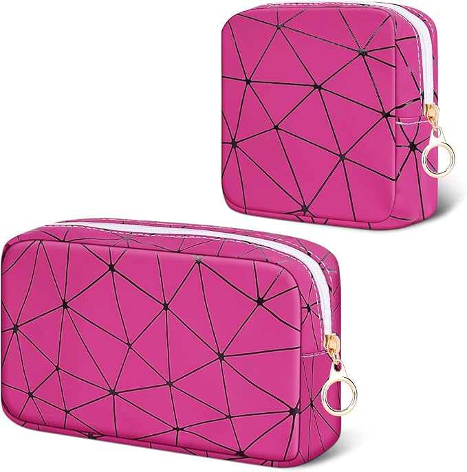 Period Bag for Teen Girls, Leather Sanitary Napkin Storage Bag, Portable Menstrual Pad Bag Period Pads Pouch, Small Make Up Bags