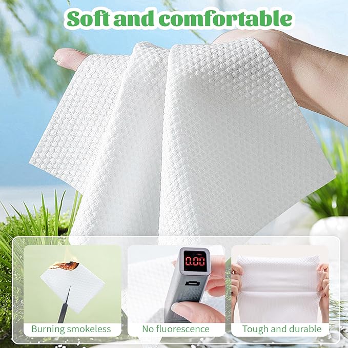 Disposable Face Towel, 400 Count Biodegradable Face Towels, for Washing Soft Cotton Dry Wipes Facial Cloths Towelettes for Washing and Drying, Facial Tissue for Cleansing
