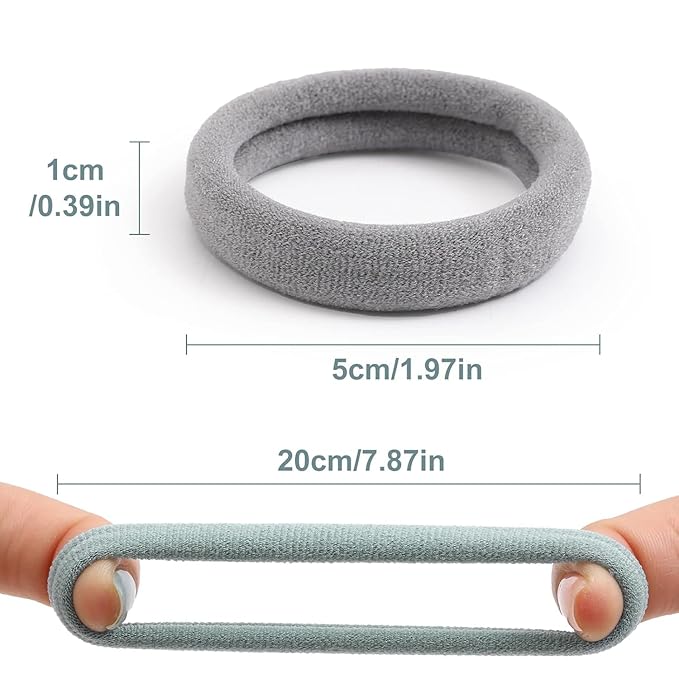 Bessrung 100 PCS Seamless Nylon Hair Ties, No Damage Elastics Hair Ties for Women Girls, Soft Stretchy Ponytail Holders for Thin Thick Hair, Snag-Free Hair Bands(Lake-Blue)