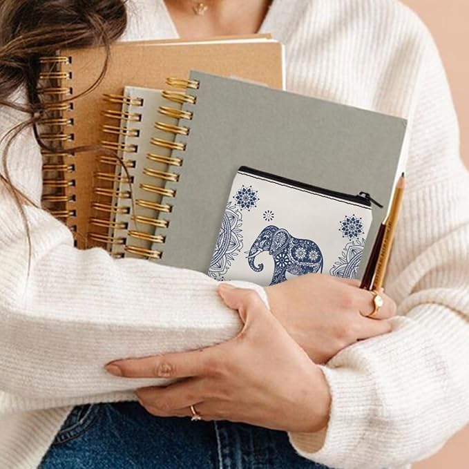 Boho Print Women Period Bag Storage Pouch Artsy Graphic Sanitary Napkin Bags with Zipper Portable Menstrual Bag for Sleepovers Travel