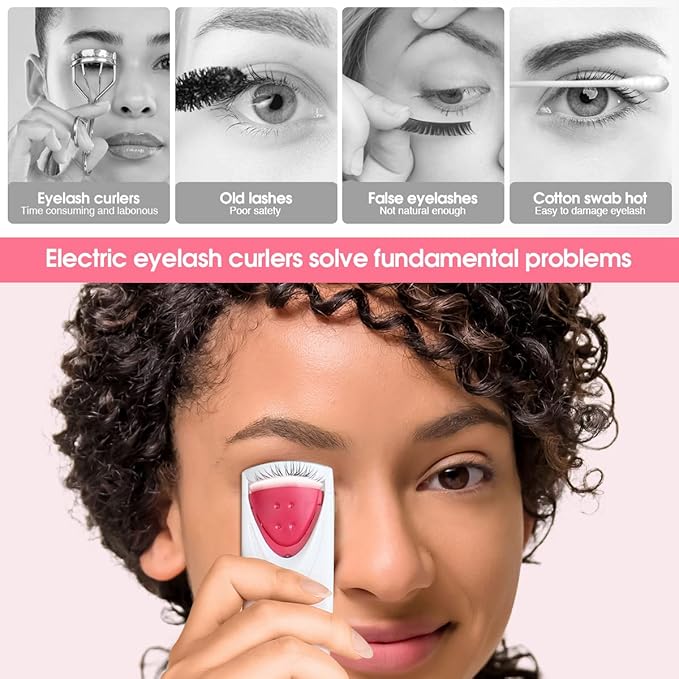 TOUCHBeauty Professional Heated Eyelash Curler with Silicone Refill Pad Curling Tool for Women Long Lasting Eyelashes TB-2003B