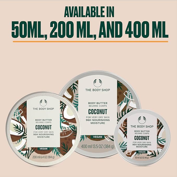 The Body Shop Coconut Body Butter – Nourishing & Moisturizing Skincare for Very Dry Skin – Vegan – 6.75 oz