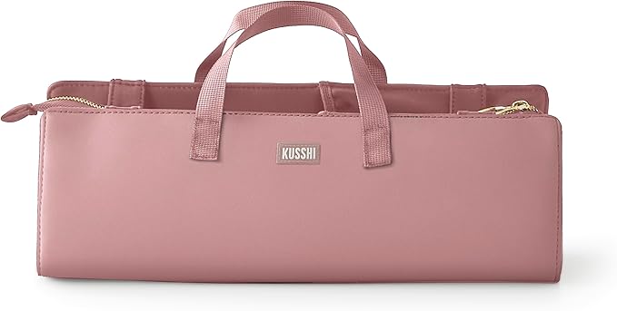 KUSSHI Hair Tools Bag - Oprah’s Favorite Things Winner - Neoprene Hair Tools Travel Bag & Hair Accessories Organizer Case (Mauve)