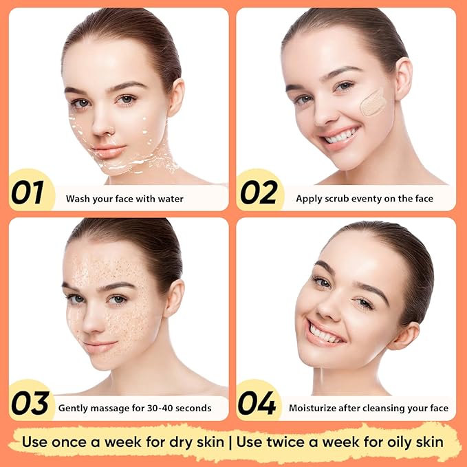Vitamin C and Retinol Facial Scrub Face Scrubs Exfoliating Face Wash Vitamin C Facial Body Scrub Microdermabrasion Exfoliator for Blackhead Ingrown Hair KP Bump Eraser Exfoliant 3.5OZ
