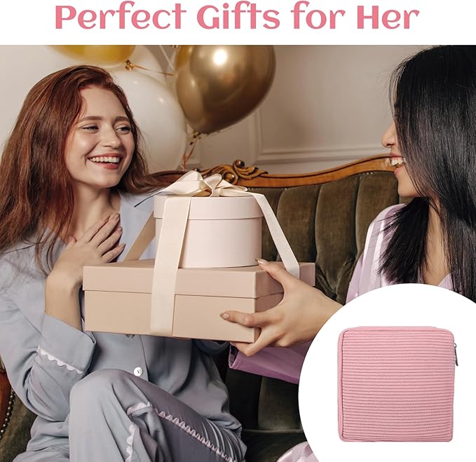 4Pcs Sanitary Napkin Storage Bag, Portable Period Bag for Teen Girls Woman, Pad Pouch Tampon for Purse, Reusable Zipper Period Pouches for Teen School Office Travel Feminine Care Organizer Solid color
