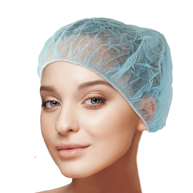 21" Disposable Bouffant Caps Hair Net | CASE OF 1000, BLUE | Non-Woven, Non-Pleated Hairnets | Perfect for Medical, Labs, Nurse, Tattoo, Food Service, Hospital, Cooking - Size 21" Blue