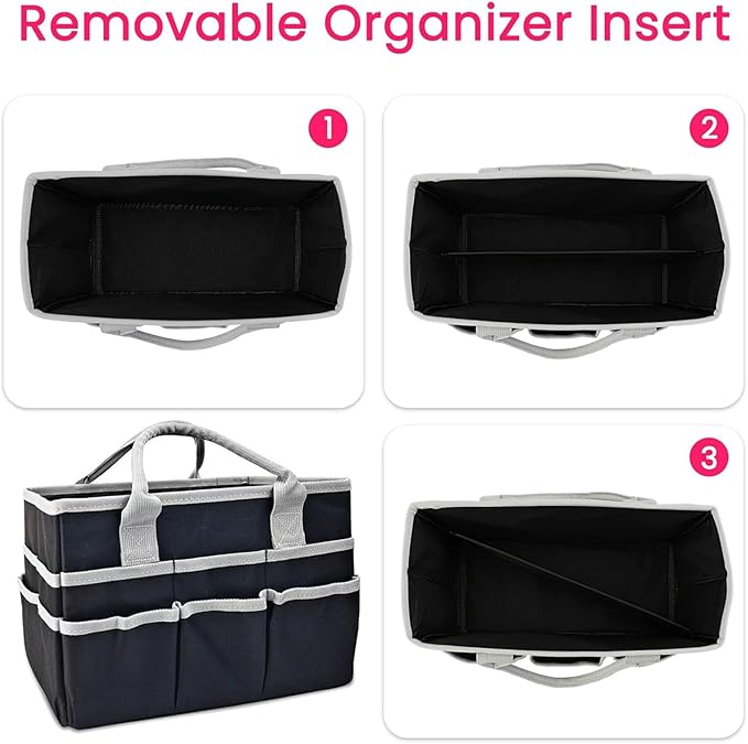 Dog Grooming Organizer Bag with 10 Pockets, 600D Oxford Portable Tote for Pet Supplies Storage, Travel Grooming Kit for Dog Cat Accessories, Shampoo, Brush, Clipper, Lightweight & Durable