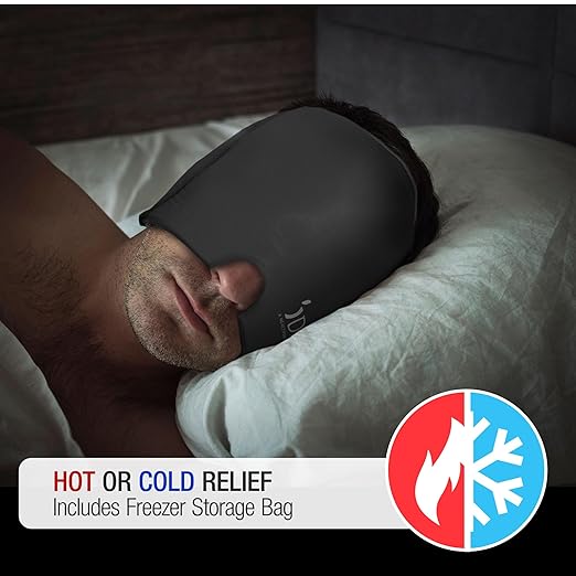 DMI Ultra Migraine Relief Cap | Natural Headache Relief | HSA & FSA Eligible | Migraine Mask and Headache Relief Hat | Gel Eye Mask | Ice Face Mask and Cold Cap for Migraines | Headache Ice Pack