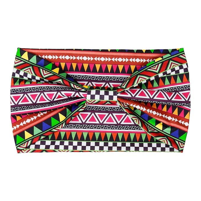 Huachi Wide Headbands for Women Boho Workout Head Bands for Women’s Hair African Knotted Non Slip Headwrap Turban Sport Yoga Girls Bandeau Hair Accessories (Pack of 4)