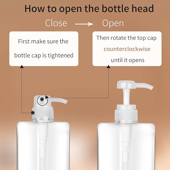 450ml (15.2oz) Pump Bottle Dispenser Jansburg 2Pack Refillable Square Plastic Lotion Dispenser Empty Lotion Pump Bottle for Essential Oil Soap Lotion Shampoo, Bathroom/Kitchen/Travel Clear