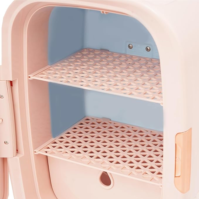 Cosmetic Fridge with LED Mirror & Adjustable Shelves, 12V/110V Mini Skincare Refrigerator for Bedroom, Vanity, Office, 4 Gal, Gift for Women (Pink)