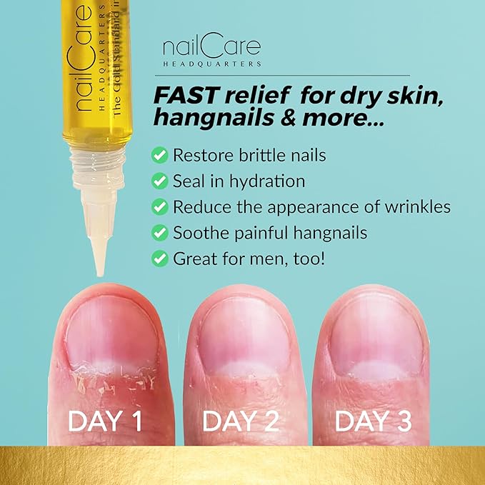 Nail Care Headquarters Refillable Empty Squeeze Cuticle Pens, perfect for holding Simply Pure Nail & Cuticle Oil - Gold Cap 3 Pack