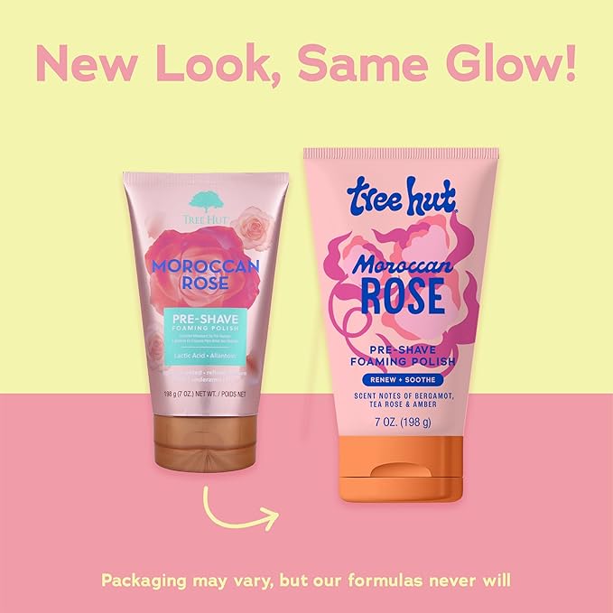 Tree Hut Moroccan Rose Shave Prep Polish | Gently Soothe & Prep Skin for an Even Closer Shave | Exfoliating Shave Essential | 7 fl oz.