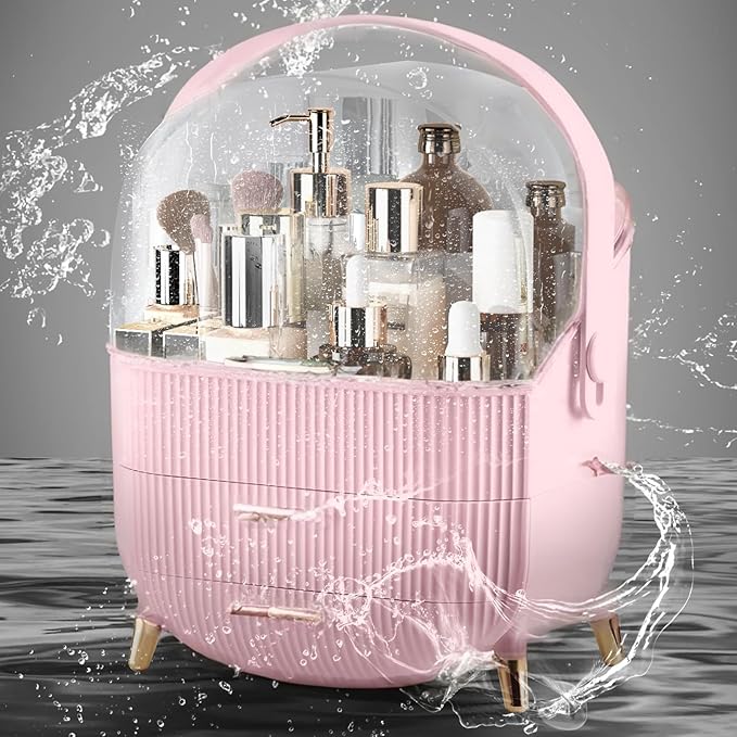 Egg Makeup Organizer, Egg Shape(Oval) Makeup Storage Box Countertop Portable Vanity Cosmetics Organizer