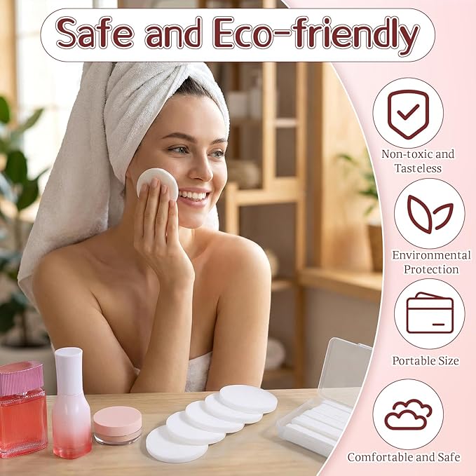 360 Pcs White Compressed Facial Sponges, Round Compress Face Sponge for Estheticians Soft Compressed Makeup Sponges with Travel case Face Exfoliating Pads for Washing SPA Makeup Removal