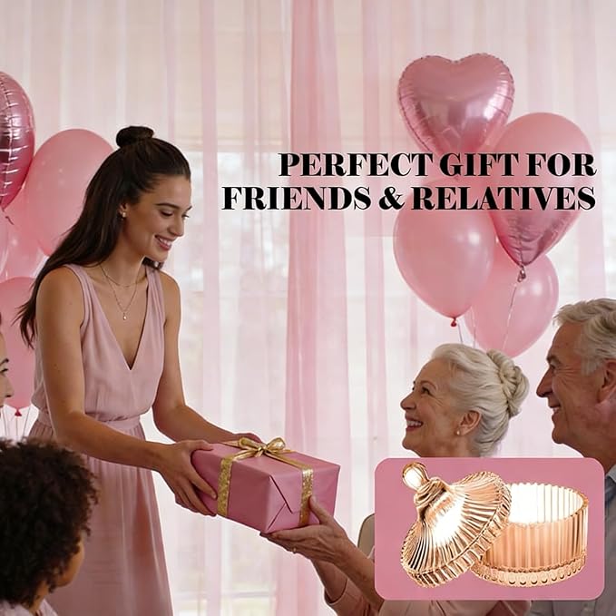 Body Powder Puff and Container, Soft Powder Puff,Glass Box for Dust Puff,Powder Puff for Body Powder,Powder Puff Wet Dry Makeup,Powder Applicator With Case for Dusting Powder (champagne)