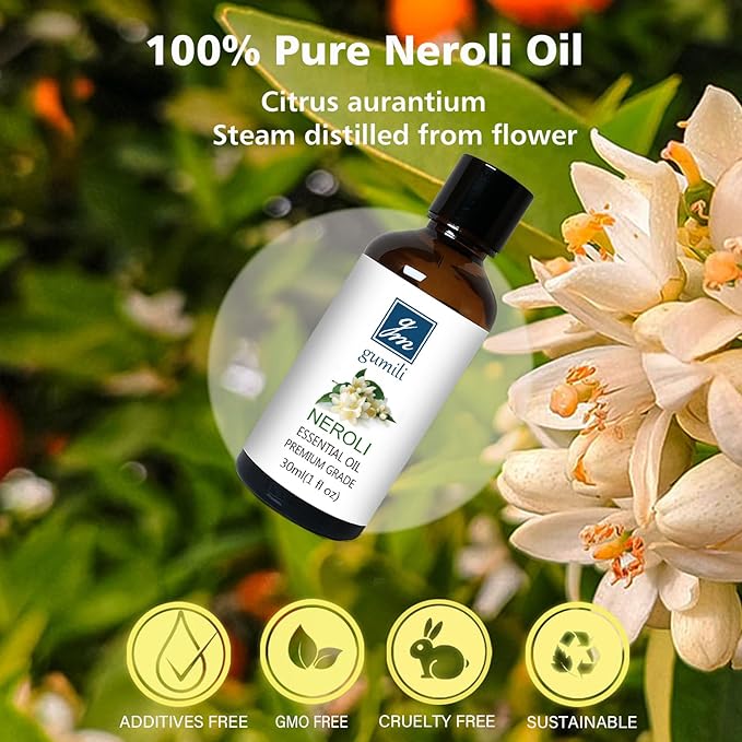 Neroli Essential Oil and Jasmine Essential Oil for Diffuser Perfume Candle Soap Making - 2 Oz, Pack of 2