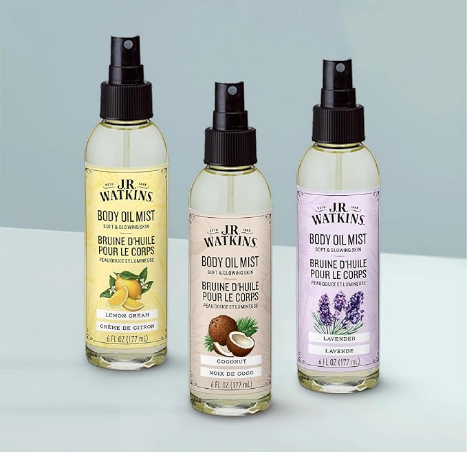 J.R. Watkins Naturally Hydrating Body Oil Mist, Coconut, 6 fl oz, 2 Pack