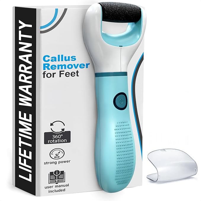 Electric Foot Callus Remover – Electric Foot Grinder with 2800 RPM Motor & 360° Rotating Replaceable Roller, Ergonomic Grip for Wet & Dry Skin – Pedicure Tools for Feet for Smooth Heels & Skin Care