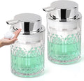 Bathroom Glass Soap Dispenser with Durable Rust-Proof Plastic Foam Pump Hand Lotion Dispenser Antislip Shampoo Kitchen 10oz 2 Pack