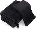 PHOGARY 6 Pack Microfiber Face Washcloths Facial Wash Mitts, 7.8"x5.1" Soft Flannel Towel for Washing Face, Reusable Makeup Remover Absorbent Easy-Dry Puffy Washcloths with Hanging Loop, Black