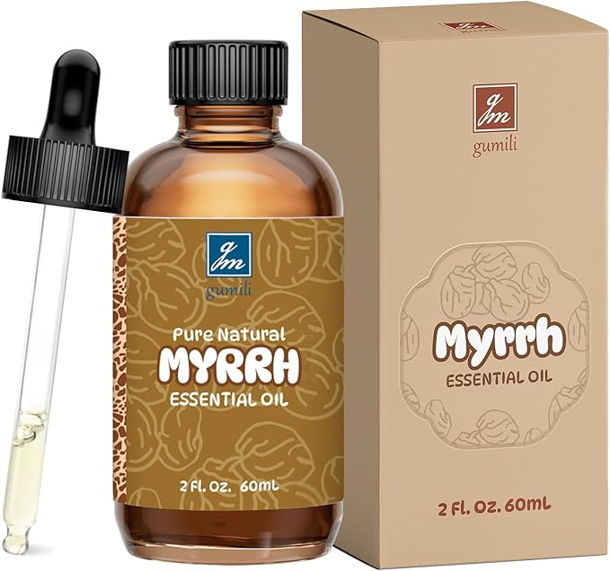 Myrrh Essential Oil 2 Oz, 100% Pure Natural Myrrh Oil for Diffuser, Skin, Hair, Body & Face, Massage, DIY & Home Use