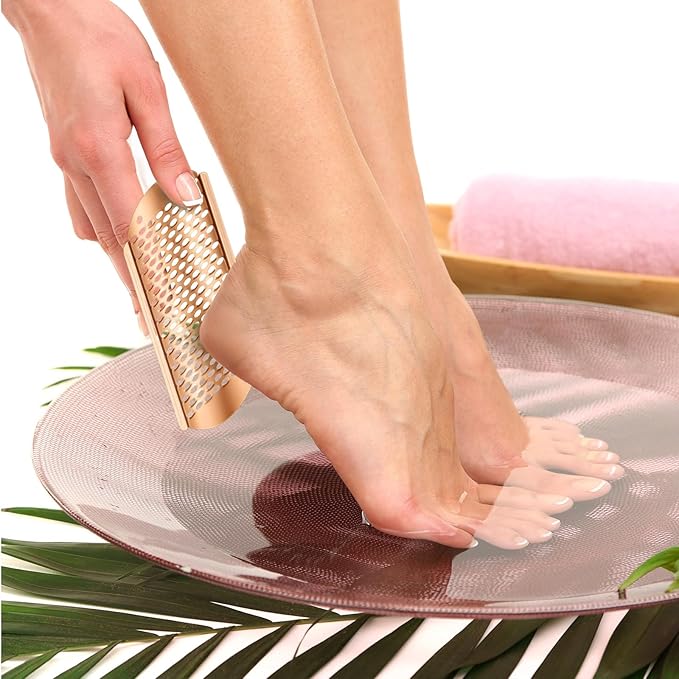 Moxweyeni 8 Pack Rose Gold,Silver Foot File Callus Remover Replacement Blades Metal File Callus Remover Hard Skin Remove Stainless Steel 2 Designs Big/fine Hole for Detachable Foot Scrubber