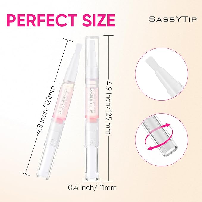 Nail Strengthen Oil Pen | Fast-Absorbing Cuticle Oil with Biotin & Ginseng | For Brittle & Peeling Nails | Jasmine, Rose, Lemon Scents | Home, Office, Travel Use (3PCS)