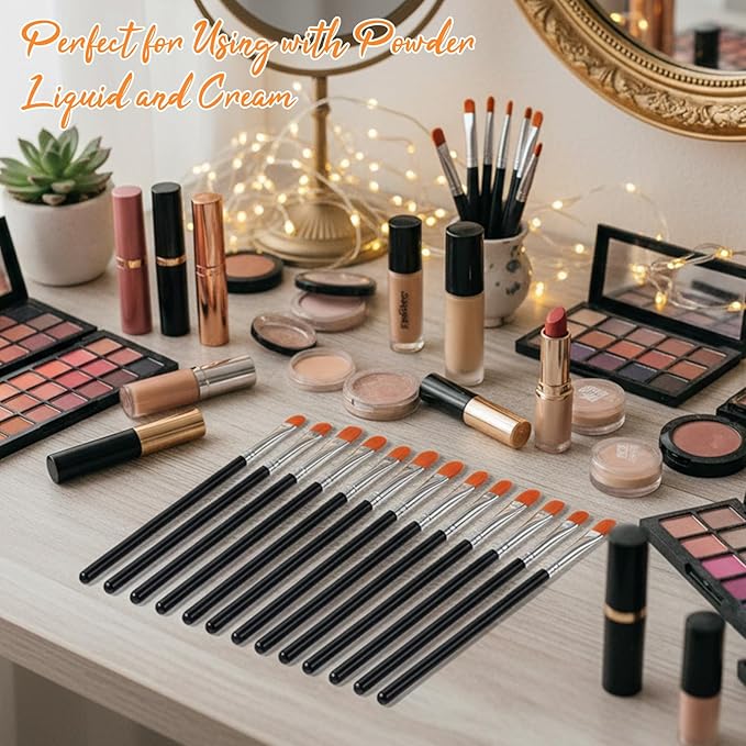 6 Pcs Eye Shadow Primer Applicator Brush for Blending Flat Round Small Concealer Makeup Concealer Brush Professional Eyeshadow Tools for Applying Cream Liquid Shadows and Eye Primer Base