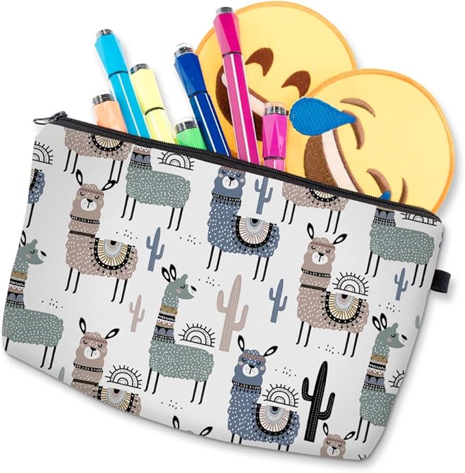 Deanfun Small Makeup Case - Cute and Waterproof Cosmetic Bag for Women(Cactus Camel D5-51444)