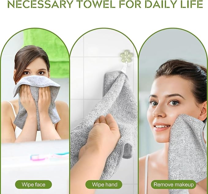 SINLAND Microfiber Face Cloths Highly Absorbent Washcloths Soft Feel Fingertip Towels Multi-Purpose Wash Cloths for Bathroom, Gym, Hotel, Spa and Kitchen, 12Inch x 12Inch