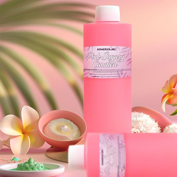 Pink Sugary Candied Fragrance Body Oil - Luxury Scented Body Oil Perfume- Women Natural Scented Oil - Long Lasting Perfume - Uncut Fragrance Oil in Plastic Bottle 4 Fl Oz (Pack of 1)