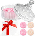 5 Pcs Extra Large Body Powder Puff and Container Set – 5.43" Oversize Crystal Powder Container | 3.54" Ultra-Soft Velour Puff, Washable & Reusable, Ideal for Face/Body Glitter & Wet/Dry Makeup