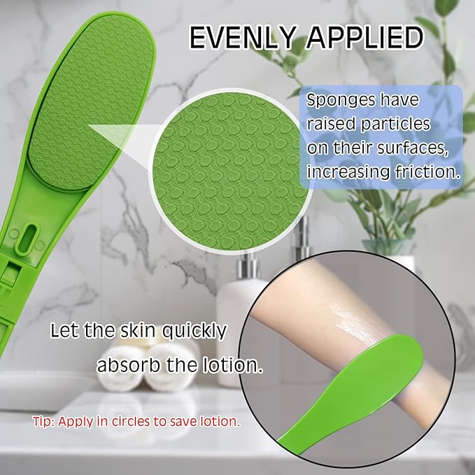 SFFTCYY&ZGTJ Lotion Applicator for Back,Applicator to Put Lotion on Back,Lotion Applicator,Lotion Back Applicator,Back Cream Applicator,Lotion Applicator for The Back (Green)