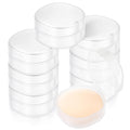 8 Pcs Portable Plastic Travel Cotton Pad Holder with Hanging Loop – Frosted Translucent Cosmetic Case for Makeup Cotton Balls, Toner Pads, and Powder Puff Organization