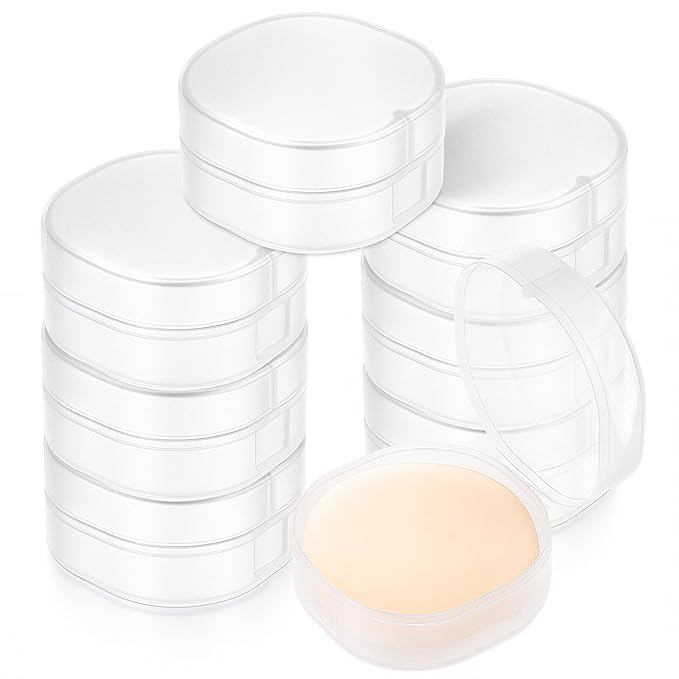 8 Pcs Portable Plastic Travel Cotton Pad Holder with Hanging Loop – Frosted Translucent Cosmetic Case for Makeup Cotton Balls, Toner Pads, and Powder Puff Organization