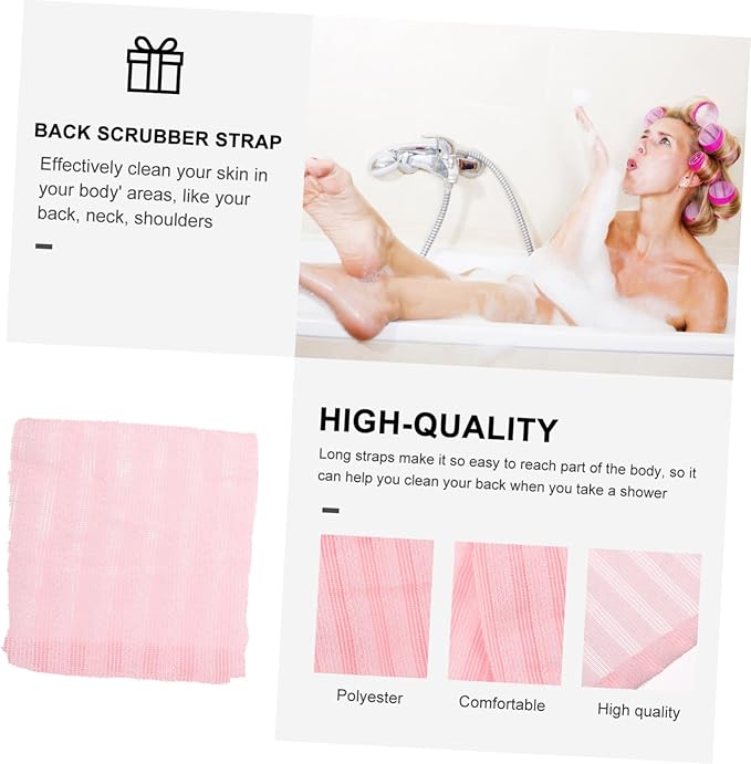 Portable Exfoliating Back Scrubber Strap Dual-Sided Bath Wash Cloth for Deep Cleansing and Relaxation Eco-Friendly Material Travel-Friendly Design for Home Use Go Bathing