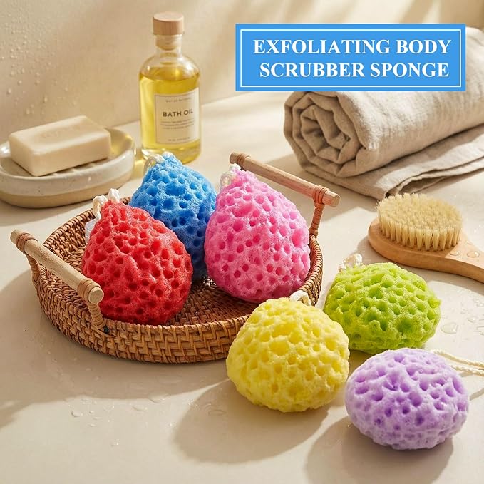 36 Pcs Bath Sponge Deep Cleansing Body Loofah Gentle and Deep Exfoliating Body Scrubber Bath Accessories Men Women Baby Sponge for Bathing Shower (Stylish Color)