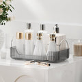 YCIA&DONE Bathroom Organizer Countertop, Makeup Storage, Skincare Cosmetic Tray Shelf, Perfume Holder Rack for Vanity Counter, Large Capacity, Easy to Install, Clean, 1 Tier, Smoky Gray