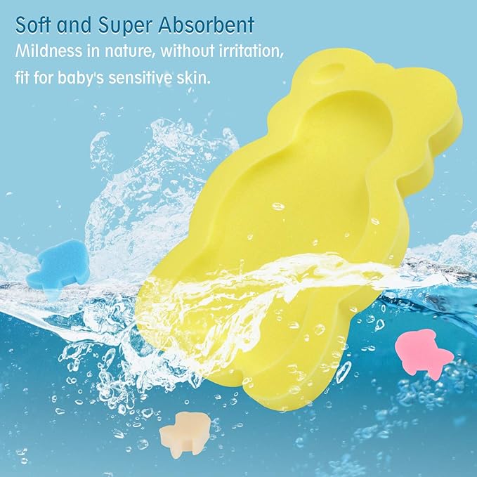 Baby Bath Cushion Infant Bath Mat, Pad & Sponge for Toddler, Infant & Newborn (Yellow-Style4)