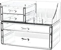 Small Make up Organizers and Storage with 4 Drawers,Clear Skincare Organizers,Cosmetic Storage for Dresser Top Organizer,Bathroom,Vanity,Countertop Makeup Organizers for Skin Care and Beauty Organizer